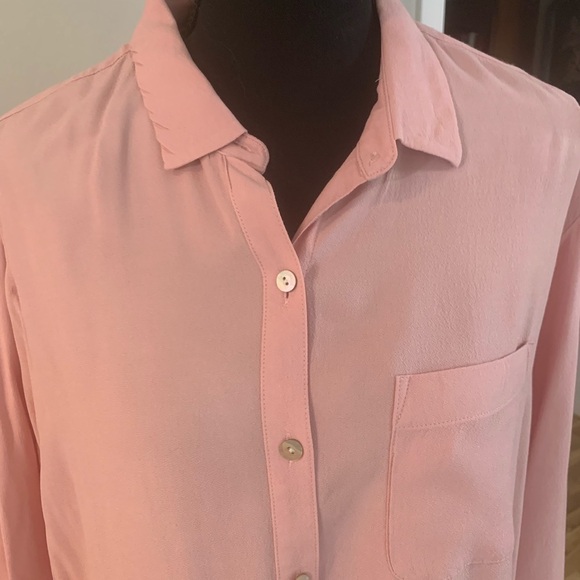 Jjill pink size MP blouse crepe long sleeve - Picture 1 of 8